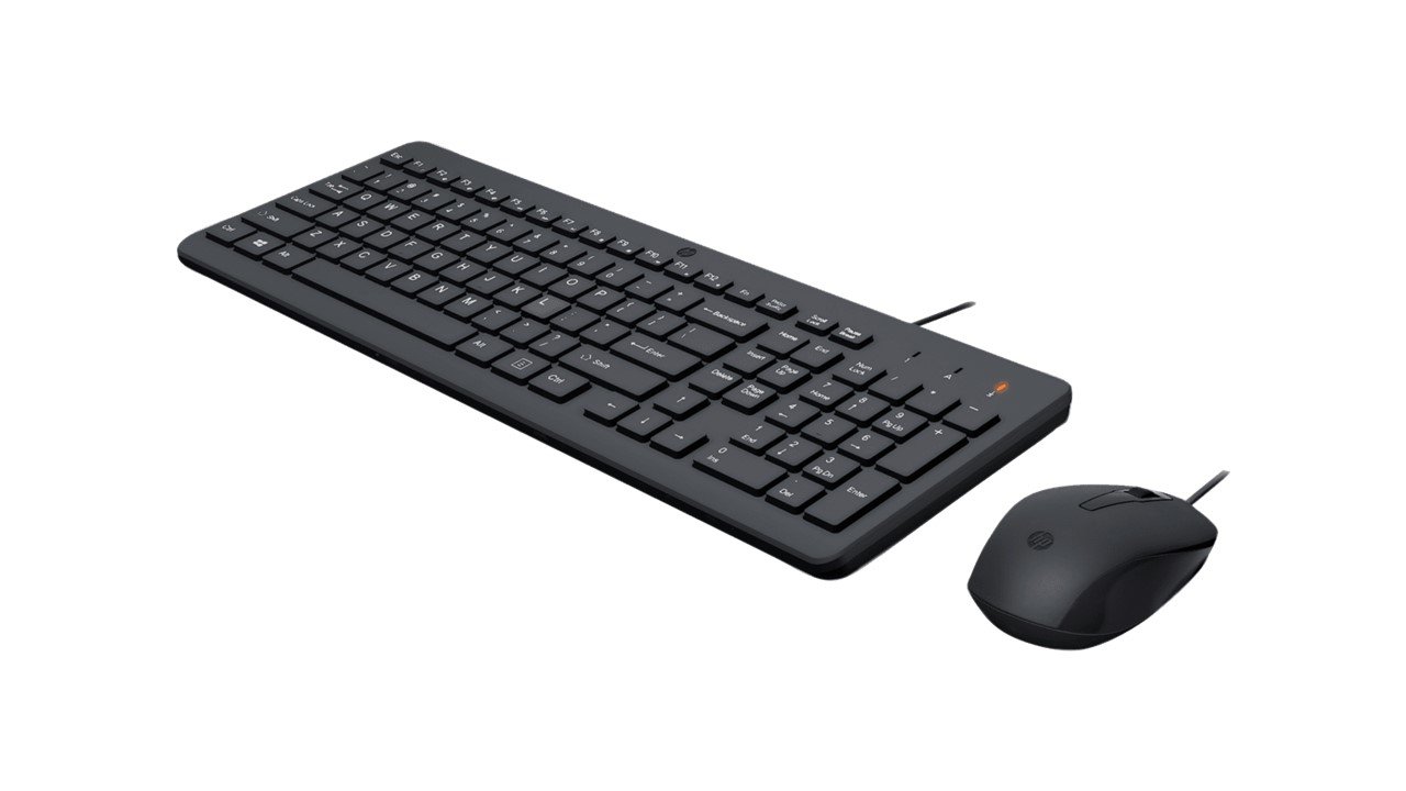 HP 150 USB Wired Chiclet Keyboard & Mouse Combo for Desktop & Laptop